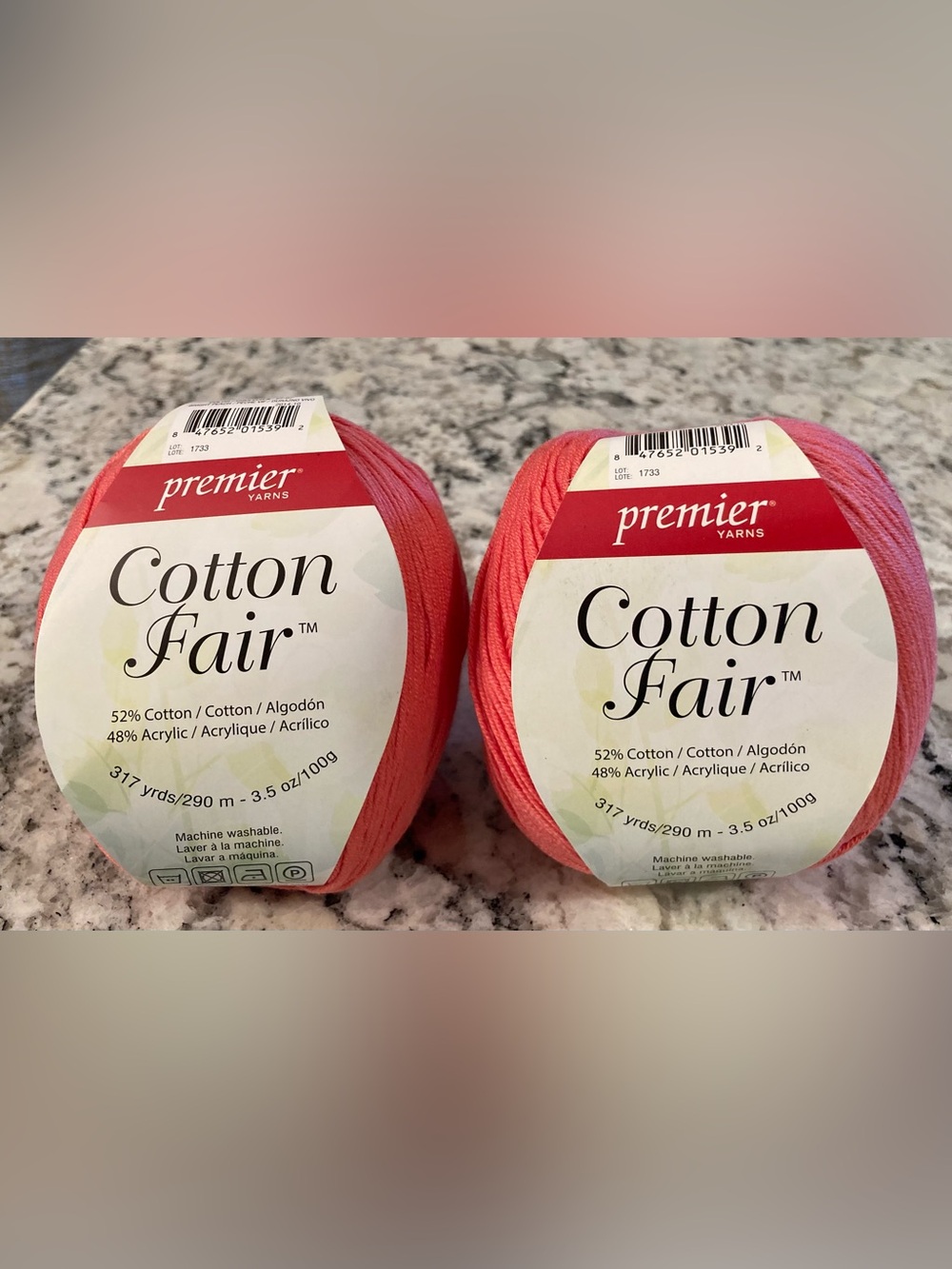 NEW - Cotton Fair Premier Yarns - 2 Skeins